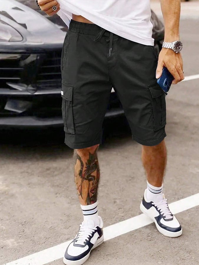 Black Elias -  Multi-Pocket Cargo Shorts | By Julian & Claire Toronto