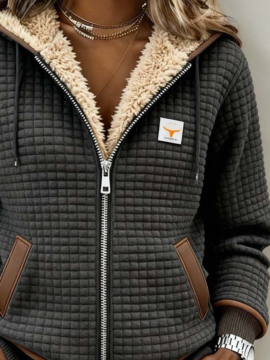 Penelope sherpa-lined hooded quilted jacket